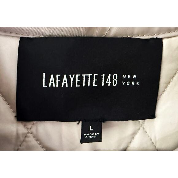 Lafayette 148 Womens Lightweight Puff Quilted Jacket Double Zip Pockets Zip Cuff - Picture 6 of 8